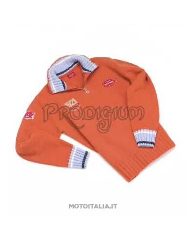 MAGLIA MOTO GUZZI UOMO ZIP CORTA ARANCIONE