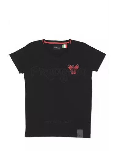 T-SHIRT CLASSICUOMO NERO/ROSSO MOTORE