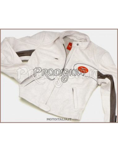 Giubbino Bianco "Race Vintage" Donna Moto Guzzi