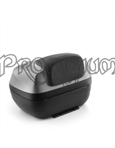 BAULE V100 GRIGIO CON SCHIENALE MARRONE DA 37 LT MOTO GUZZI