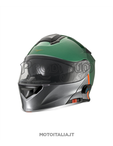 CASCO MODULARE VERDE CON BT MOTO GUZZI