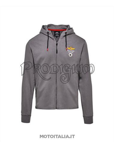 FELPA GRIGIO SCURO CON CAPPUCCIO MOTO GUZZI & AVIAZIONE NAVALE