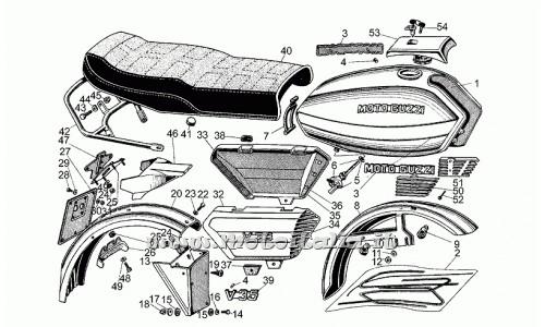 ricambio per Moto Guzzi V35 - V 50 Acc. Elettronica 350-500 1977-1980 - Rosetta 5,3x10x0,5 - GU95100121