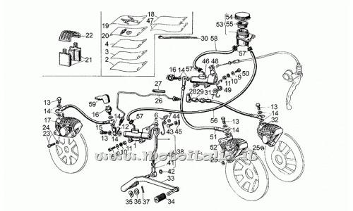 Motorcycle Parts Guzzi-V35 - V 50 Acc. 350-500 Electronics 1977-1980-brake system Ant.-post