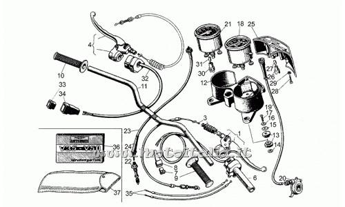 Ricambi Moto Guzzi-V35 - V 50 Acc. Elettronica 350-500 1977-1980-Manubrio - Comandi