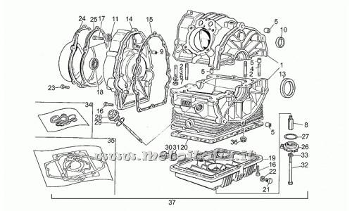 Ricambi Moto Guzzi-V35 C - V 50 C 350 1982-1986-Carter motore