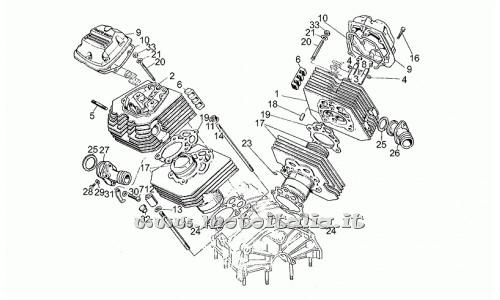 Ricambi Moto Guzzi-V35 C - V 50 C 350 1982-1986-Testa cilindro