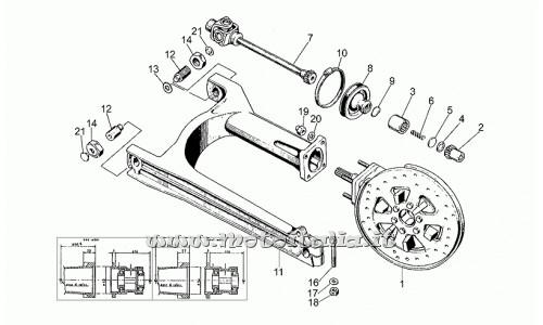 Parts Moto Guzzi V35-C - V 50 C-350 1982-1986 swingarm