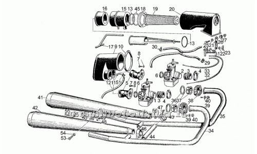 Parts Moto Guzzi V35-C - V 50 C-350 1982-1986 exhaust-suction Group