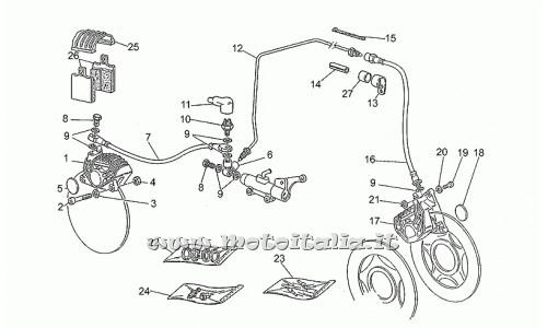 Parts Moto Guzzi-Florida 350 1986-1990 ant.sx-brake system - post