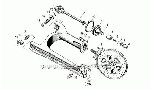 Moto Guzzi Parts II-350-swingarm 1981-1985