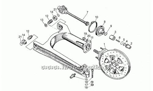 Parts Moto Guzzi 500-III-swingarm 1980-1984