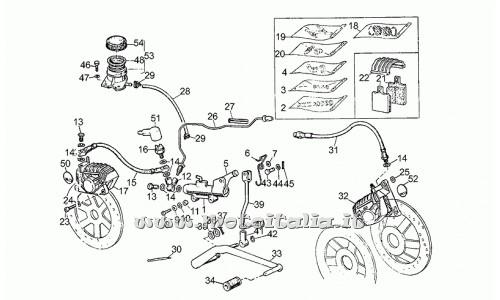 Parts Moto Guzzi-III-500 1980-1984 ant.sx brake system - post