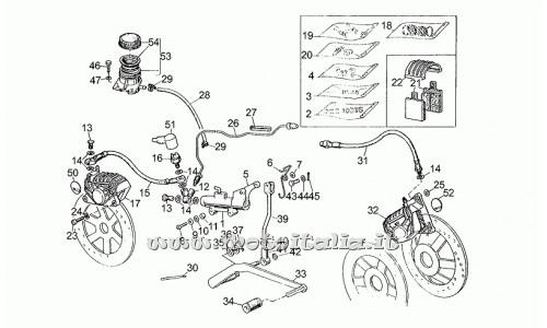 Parts Moto Guzzi-Pol III-PA-1982-1990 VechioTipo 500 ant.sx brake system - post