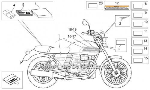 ricambio per Moto Guzzi V7 Classic 750 2008-2012 - Decalco schema shed - 883913