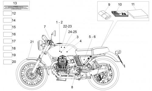 ricambio per Moto Guzzi V7 Special - Stone 750 2012-2013 - Decalco emissioni sonore - 884344