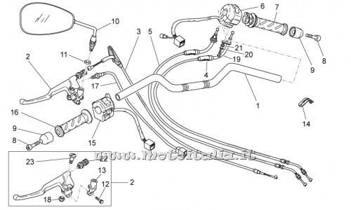 Parts Moto Guzzi V7-Special - Stone-2012-2013 750 Handlebar - commands