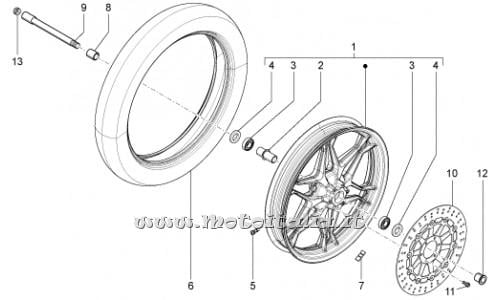 ricambio per Moto Guzzi V7 Special - Stone 750 2012-2013 - Perno ruota ant. - GU31614183
