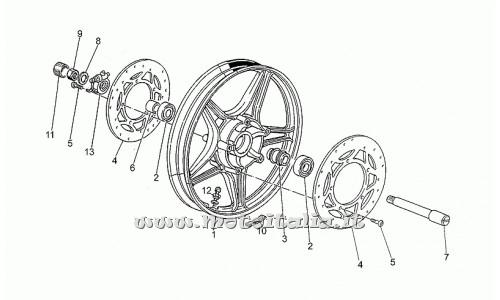 Parts Moto Guzzi PA Old-750 Type-1992-1996 Front Wheel