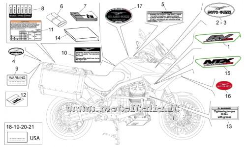 ricambio per Moto Guzzi Stelvio 1200 8V STD - NTX 2011-2015 - Decalco