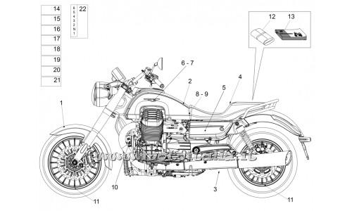 ricambio per Moto Guzzi California 1400 Custom ABS 2012 - 2013 - Decalco batteria - AP8257794