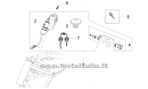 ricambio per Moto Guzzi California 1400 Custom ABS 2012 - 2013 - Serratura completa di chiavi - 977527