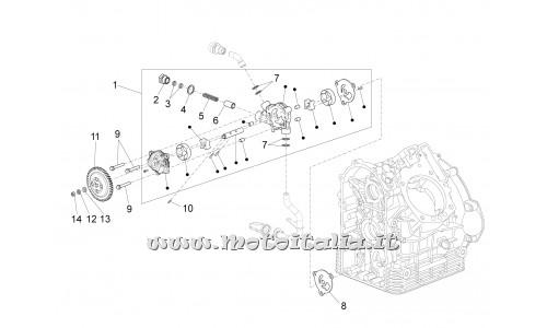 ricambio per Moto Guzzi California 1400 Custom ABS 2012 - 2013 - Rosetta 18,25x24x1 - GU18144350