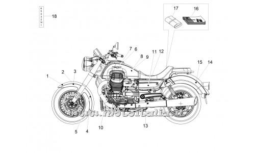 ricambio per Moto Guzzi Eldorado 1400 MY15 - Decalco fiancatina sx.