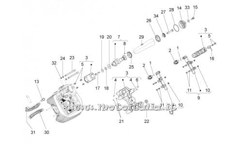Ricambi Moto Guzzi-Eldorado 1400 MY15-Distribuzione cilindro sx