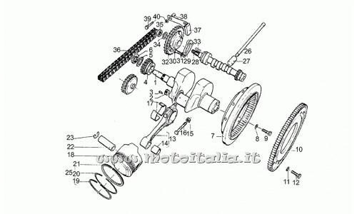 parts for Moto Guzzi 850 T3 and T4 derivatives Calif.-Pol.-850-CC-PA from 1979 to 1985 - crankshaft - GU18064204