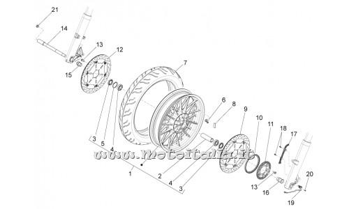 ricambio per Moto Guzzi California 1400 Touring ABS 2012 - 2014 - Cerchio anteriore con cuscinetti - 887362