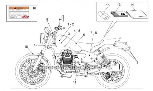 ricambio per Moto Guzzi Nevada Classic 750 2012-2013 - Decalco fiancatina dx Nevada 750 - B063187