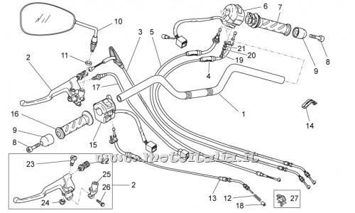 Parts Moto Guzzi Nevada Classic 750-2012-2013-Handlebar - commands