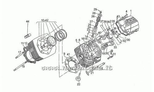 parts for Moto Guzzi 1100 Sport carburetor from 1994 to 1996 - Valve guide exhaust - GU13036801