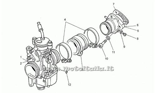 parts for Moto Guzzi 1100 Sport carburetor from 1994 to 1996 - intake manifold dx - GU37115005