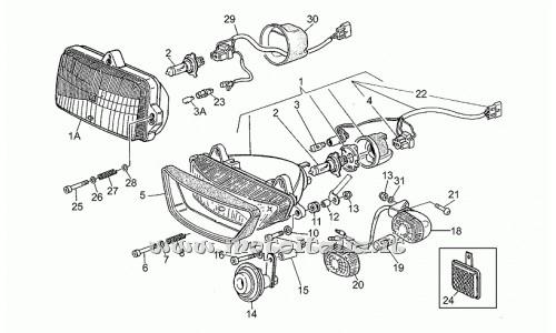 Ricambi Moto Guzzi-Sport Carburatori 1100 1994-1996-Fanale ant.-claxon