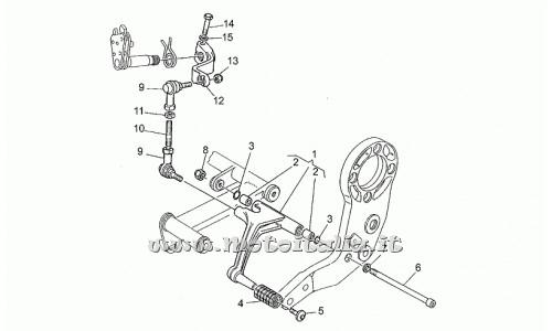 parts for Moto Guzzi 1100 Sport carburetor from 1994 to 1996 - shift lever cpl. - GU37250805