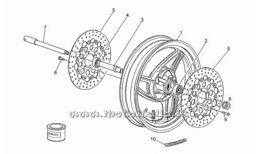 parts for Moto Guzzi Sport 1100 Carburetors 1994-1996 - brake Disc ant. - GU37613305