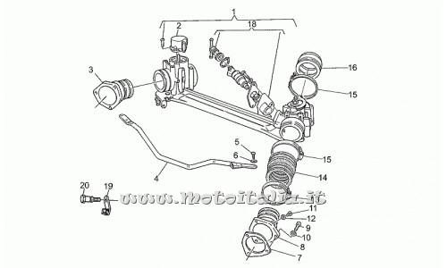 parts for Moto Guzzi 1100 Sport Injection 1996-1999 - Pipe inlet right - GU01115000