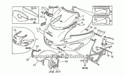 parts for Moto Guzzi 1100 Sport Injection 1996-1999 - front raw hull - GU01575400