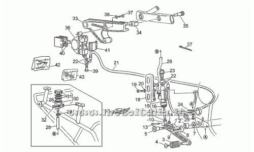 parts for Moto Guzzi 1100 Sport Injection 1996-1999 - post brake lever. - GU37677005