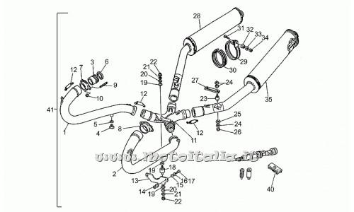 parts for Moto Guzzi 1100 Sport Injection 1996-1999 - exhaust pipe right - GU01120940