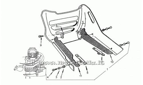 parts for Moto Guzzi 1100 Sport Injection 1996-1999 - radiator guard cpl. - GU02977710
