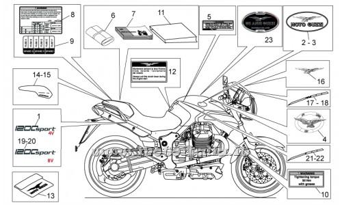 parts for Moto Guzzi 1200 Sport 8V 2008-2013 - dECAL 1200 Sport 4V - 883 483
