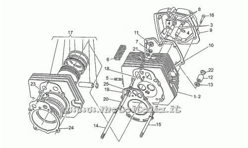 parts for Moto Guzzi 650 1987-1989 - Head right - GU19022180