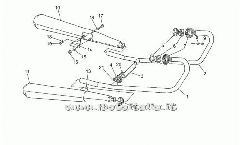 parts for Moto Guzzi 650 from 1987 to 1989 - exhaust pipe left - GU19120766