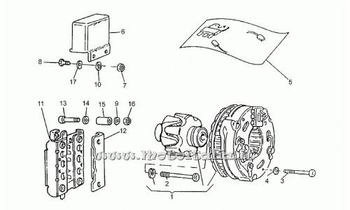 Moto Guzzi Parts-Police-1A Series PA-750 1992-1994 Bosch Generator