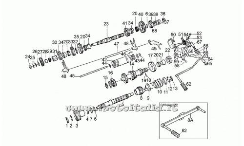 parts for Moto Guzzi 850 T3 and derivatives Calif. T4-Pol-CC-850 PA from 1979 to 1985 - shift lever - GU30250810