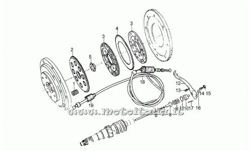 parts for Moto Guzzi 850 T3 and derivatives Calif. T4-Pol-CC-850 PA from 1979 to 1985 - intermediate casing - GU14086000