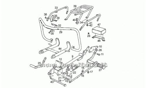 parts for Moto Guzzi 850 T3 and derivatives Calif. T4-Pol-CC-850 PA from 1979 to 1985 - left Cradle - GU17422181